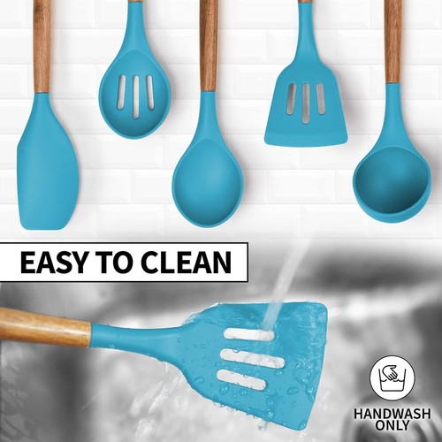 Zulay Kitchen Utensils Set - Non-Stick Silicone Cooking Utensils Set with Authen - 第 7/8 張圖片