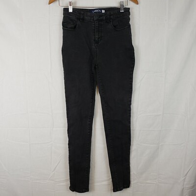 Labijou Womens Black High Rise Dark Wash Comfort Denim Skinny Jeans Size 