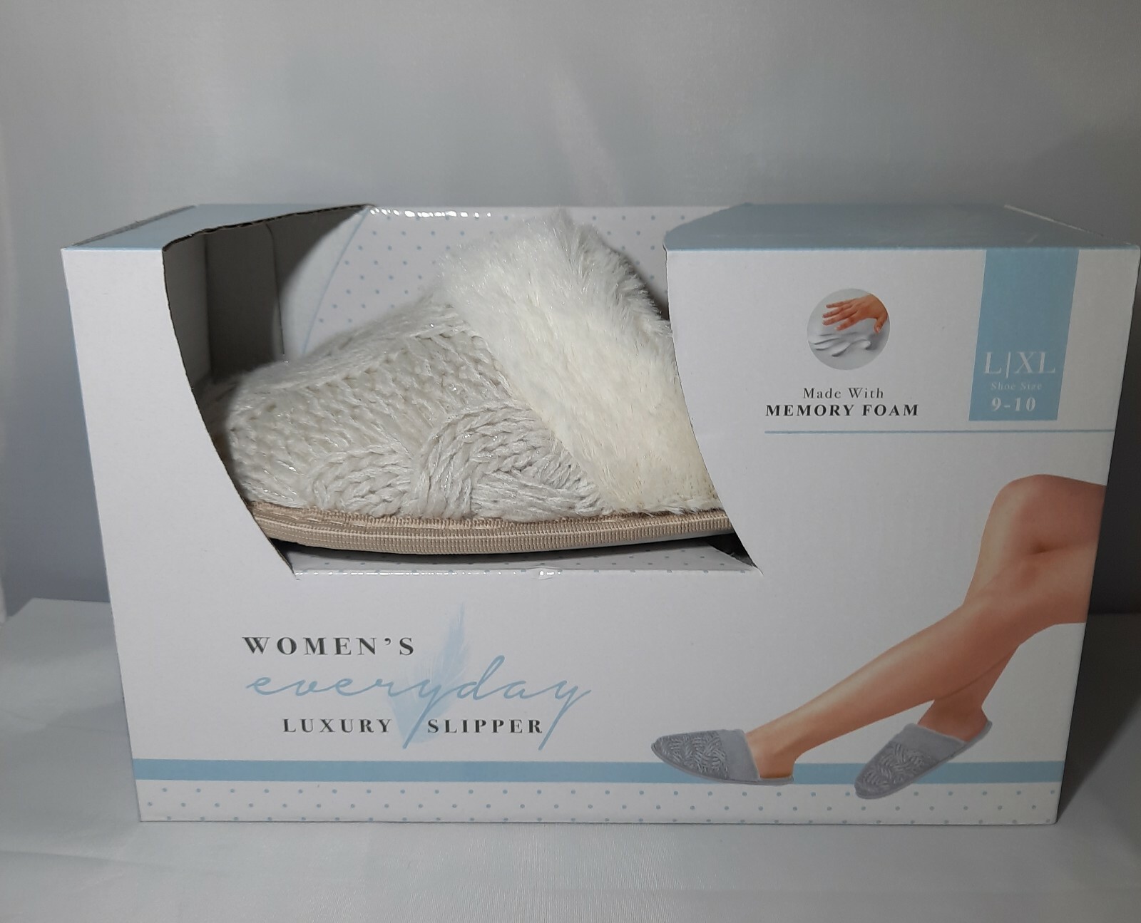 SAOLA Ciabatta donna lusso tutti i giorni con memory foam suola bianca L XL 9 10 NUOVA