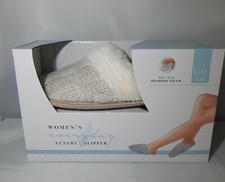 Women's Everyday Luxury Slipper w/ Memory Foam White Sole L/XL 9-10 NEW