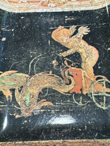 Melamin Tablett, geflügelter Amorino führt einen vom Fisch gezogenen Streitwagen, Pompeji - Bild 2 von 4