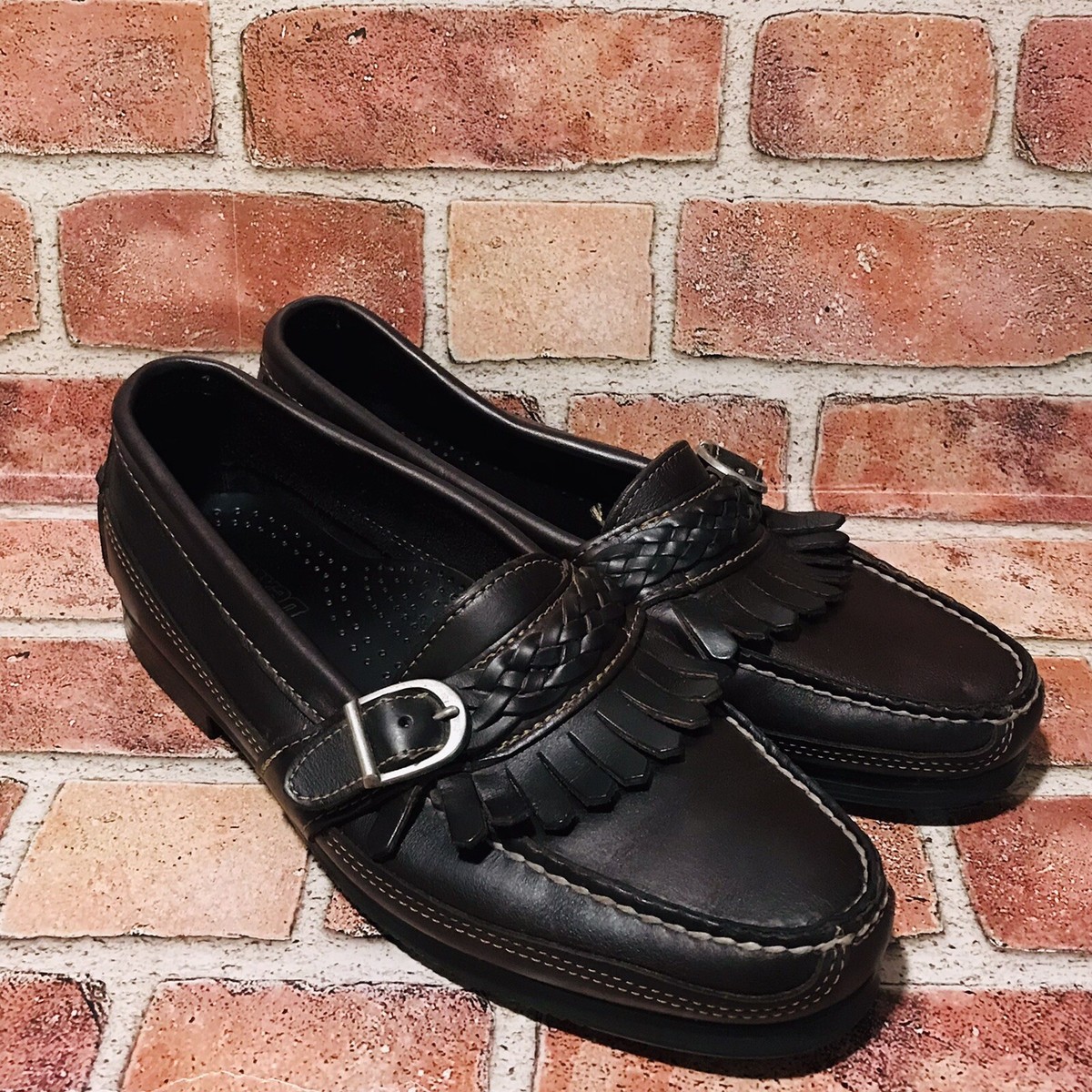 Dexter Brown Leather Kiltie Loafer Braided Leather Strap  display picture 1
