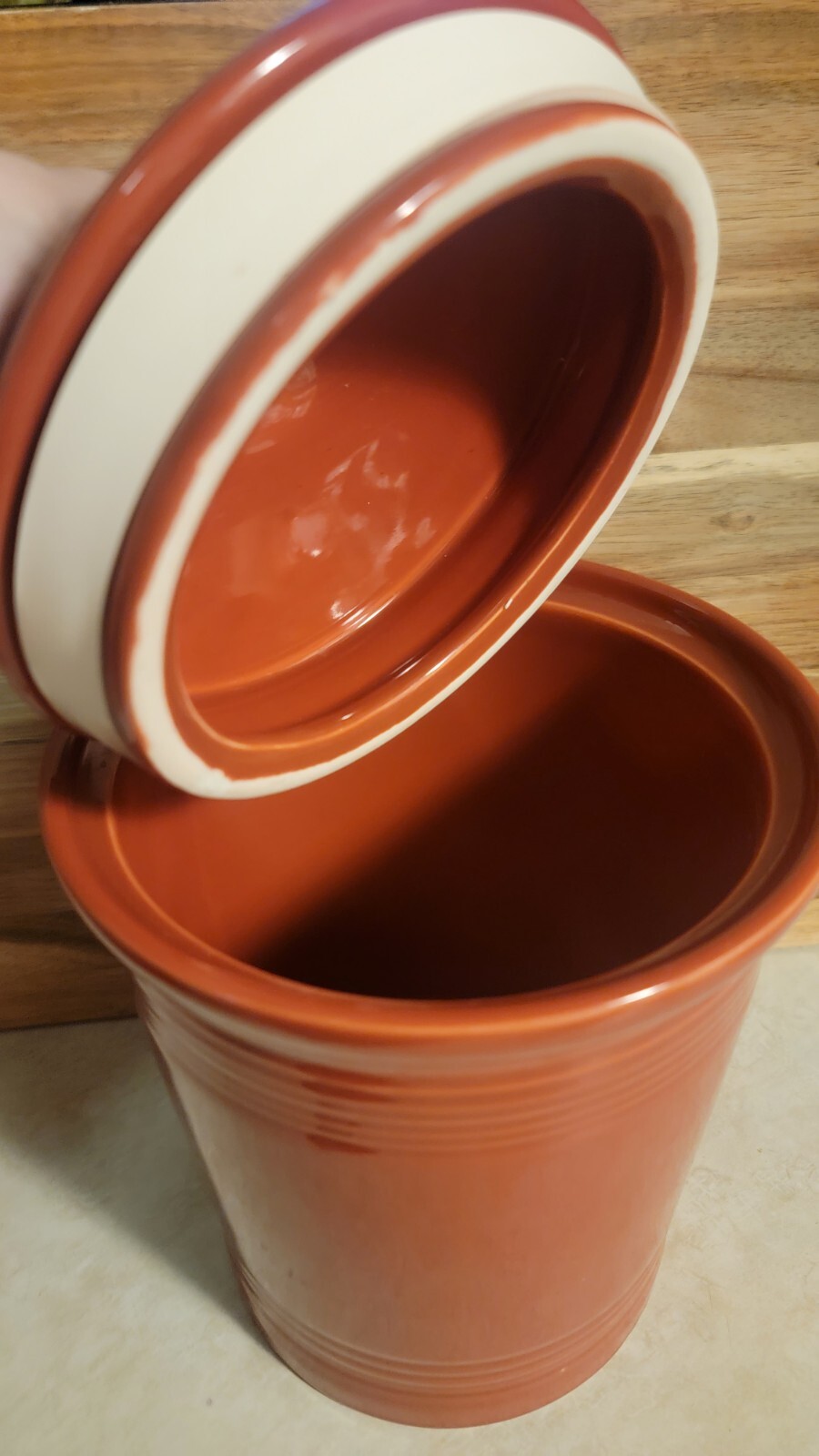 Fiestaware Set Of 3 Paprika/burnt Orange Kitchen Cannister Set! eBay