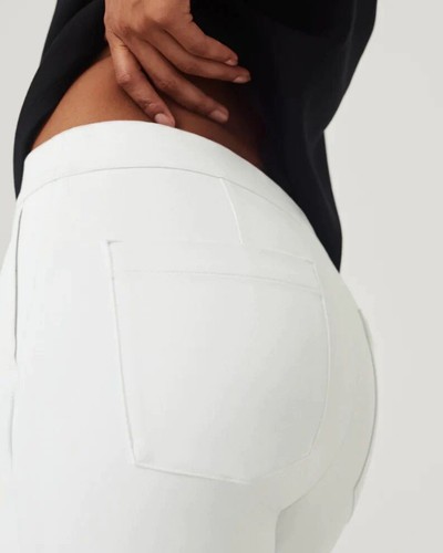 PANTALONES SPANX Talla XL Alto Blanco Elastizado Pull-on On-The-Go Kick Flare NUEVO 20373T - Imagen 5 de 13