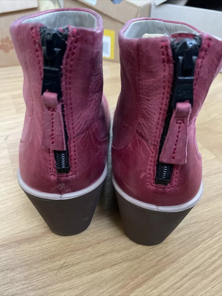 Ecco Pink Leather wedge Boots 3 36