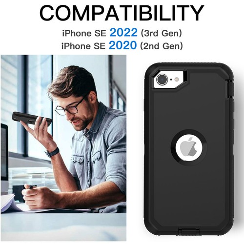 For Apple iPhone SE 3rd/SE 2nd 7 8 6 Plus Heavy Duty Shockproof Case ScreenCover - Picture 6 of 40