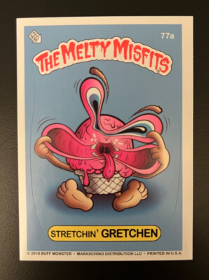 Buff Monster Melty Misfits Series 3 Sticker Card - Stretchin' Gretchen GPK Patty