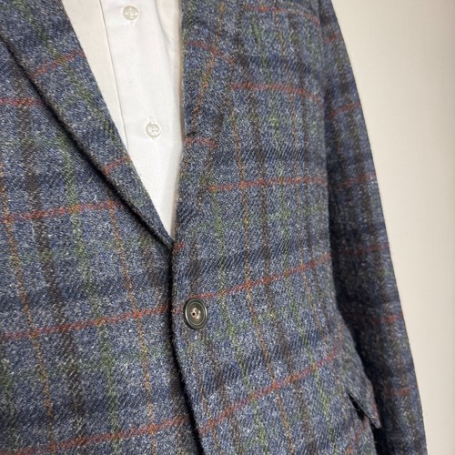 Brooks Brothers Regent Mens 46R Sport Coat Blazer Jacket Gray Check Harris Tweed - Picture 2 of 11