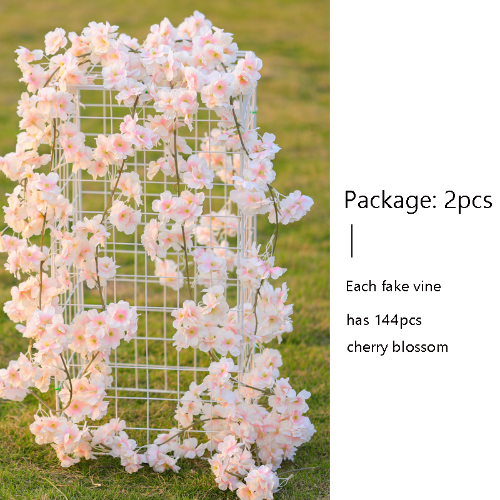 2 Stück Künstliche Kirschblüte Gefälschte Seide Blume Hängende Rebe Sakura Party Dekor - Bild 28 von 28