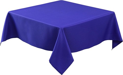 Textured Fabric Square Tablecloths 54 X 54 Inches, Royal Blue Water - Picture 3 of 8