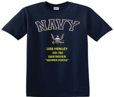 USS HENLEY  DD-762* DESTROYER*EAGLE SHIRT*NAVY OFFICIALLY LICENSED