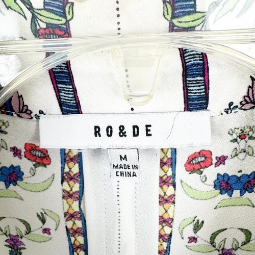 RO&DE White Multi-Colored Floral Collared Tank Top, Size M - Picture 4 of 8