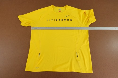 Nike Fit Live Strong Men's Size XL Yellow Short Sleeve Pullover Athletic Tee - Picture 6 of 9