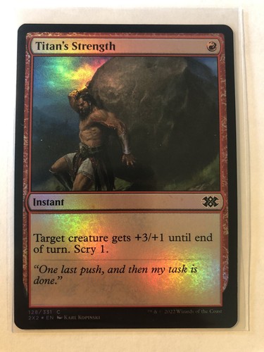 Titan’s Strength Foil Double Masters 2022 MTG Pack Fresh! Magic The Gathering