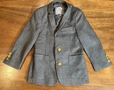 Appaman Fine Tailoring Gray Brown Plaid Blazer Jacket  Boys Size 5