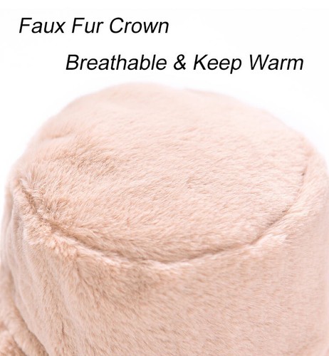Gorra gorra 2021 para mujer de piel de cubo peluda a prueba de viento cálida felpa lisa mullida tono peluche - Imagen 2 de 15
