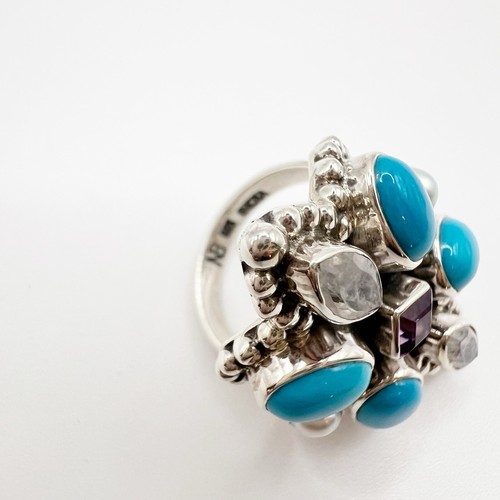 Nicky Butler 925 Sterling Silver Turquoise Statement Ring Size 7 Brand NEW NB - Picture 9 of 12