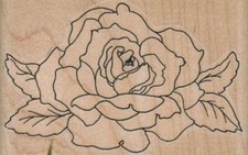 Rose/Large 3 1/4 x 2" Rubber Stamp, Plants Stamp, Flowers, Trees