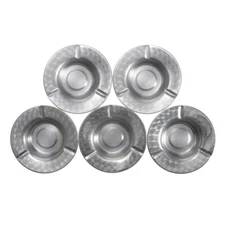 ALUMINUM ASHTRAY X 5PCS SET CONCENTRIC CIRCLES TEXTURE CIGARETTE TOBACCO #2
