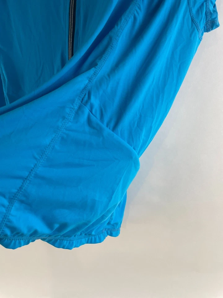 Camisa Free Country Para Mujer Talla XL (16) Azul Ciclismo Top 1/4 Cremallera Cuello Redondo Bolsillos Foto 4 de 4