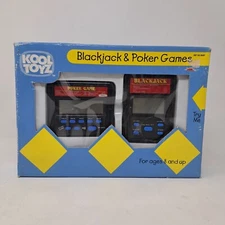 2 In 1 Handheld Electronic Casino Games Vintage Blackjack Poker 1999