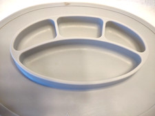 Baby- Infant- Gray Upward Baby- 4 Sectioned Silicone Suction Plate