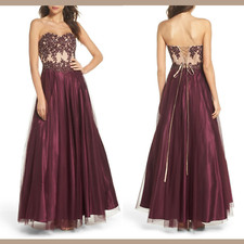 NWT Blondie Nites Strapless Applique Ballgown  SZ 5  G164