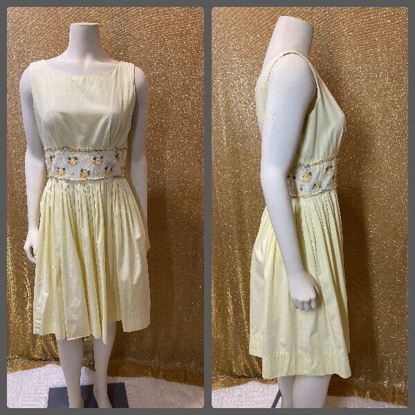 50s/60s Vintage Yellow Dress, Rockabilly, Retro, … - image 1