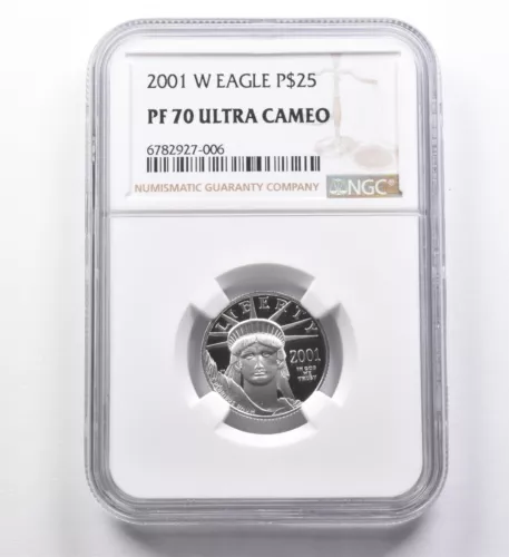PF70 2001-W $25 American Platinum Eagle 1/4 Oz Platinum NGC *4459