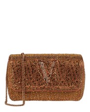 Versace Womens Mini Crystal Virtus Crossbody Bag