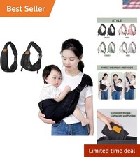 Comfortable Adjustable Baby Sling Carrier for Newborns Black, Mesh, 0-45lbs 