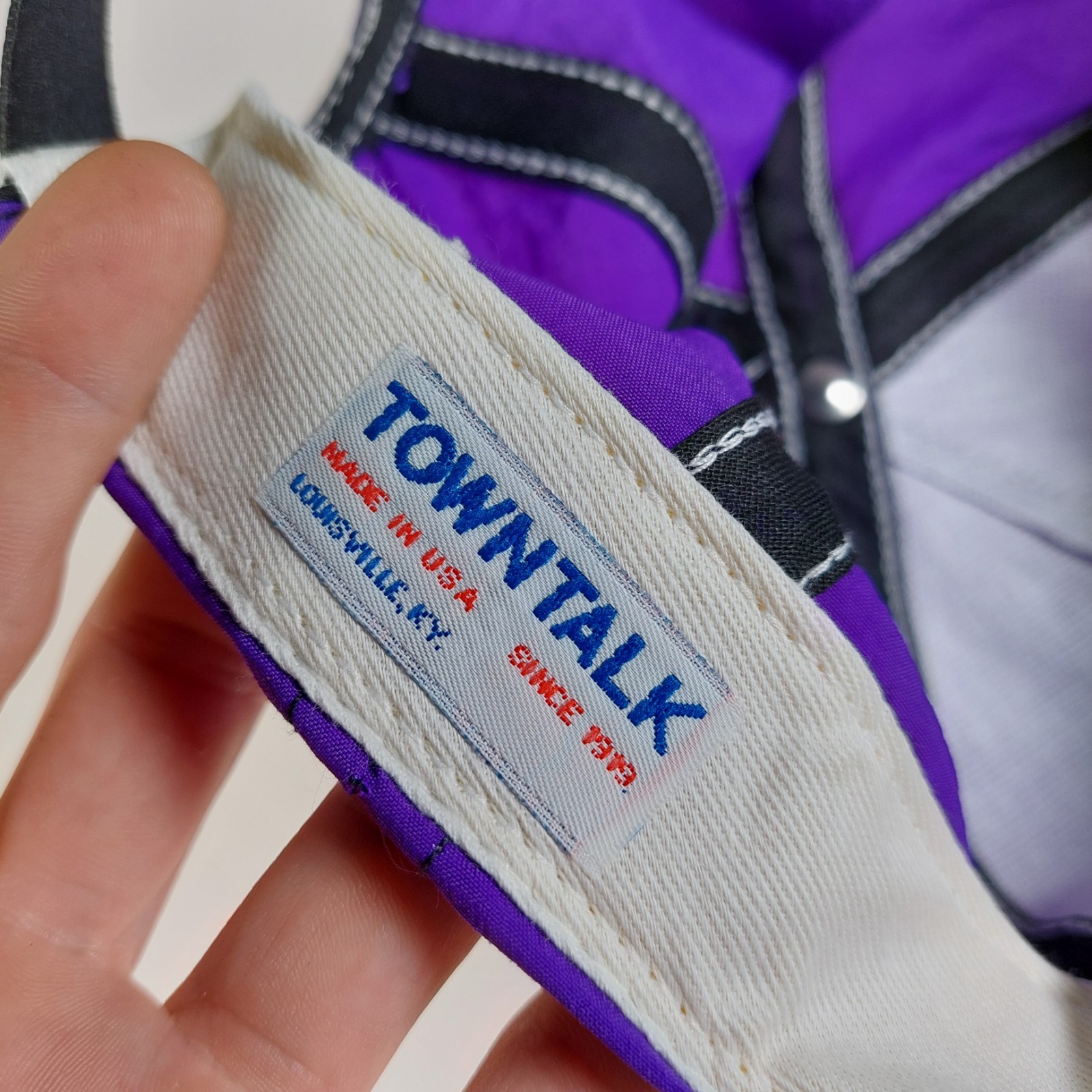 Lot of 12 Vintage Town Talk Blank Trucker Hat Strapback Cap Purple USA Made 80s