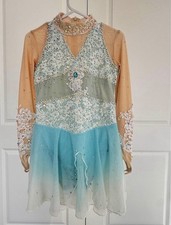 Girls Skating Dress Size 10/12, Custom, Blue