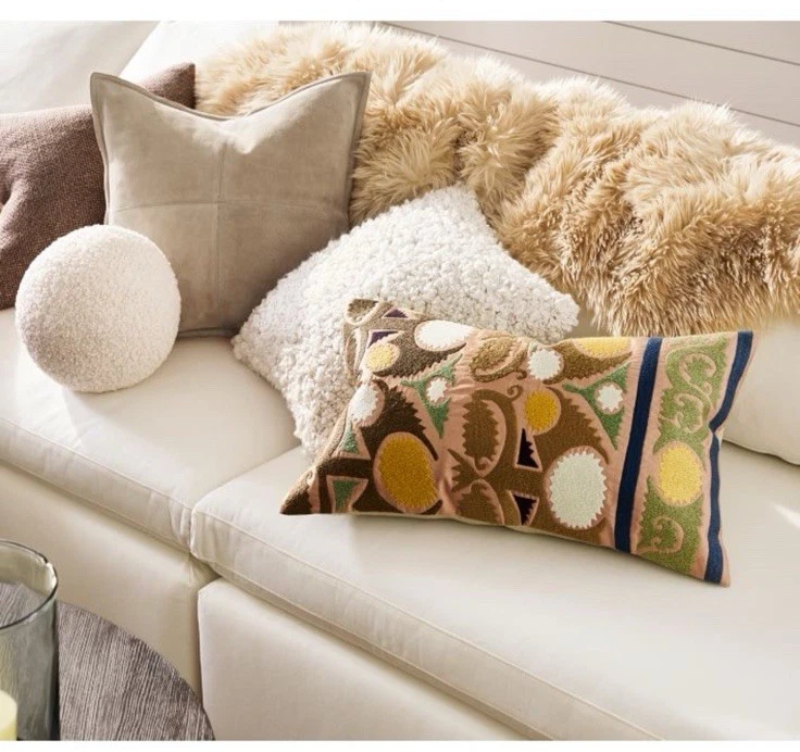 Pottery Barn Elinor Lumbar Embroidered Pillow Cover - Image 2 of 4