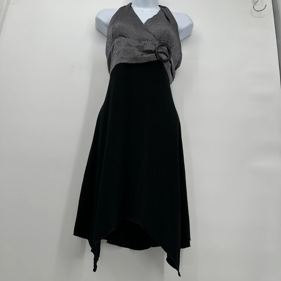 Y2K Womens Empire Waist Dress XL Tie Back Satin Bodice Art Deco Whimsigoth - Image 2 of 4