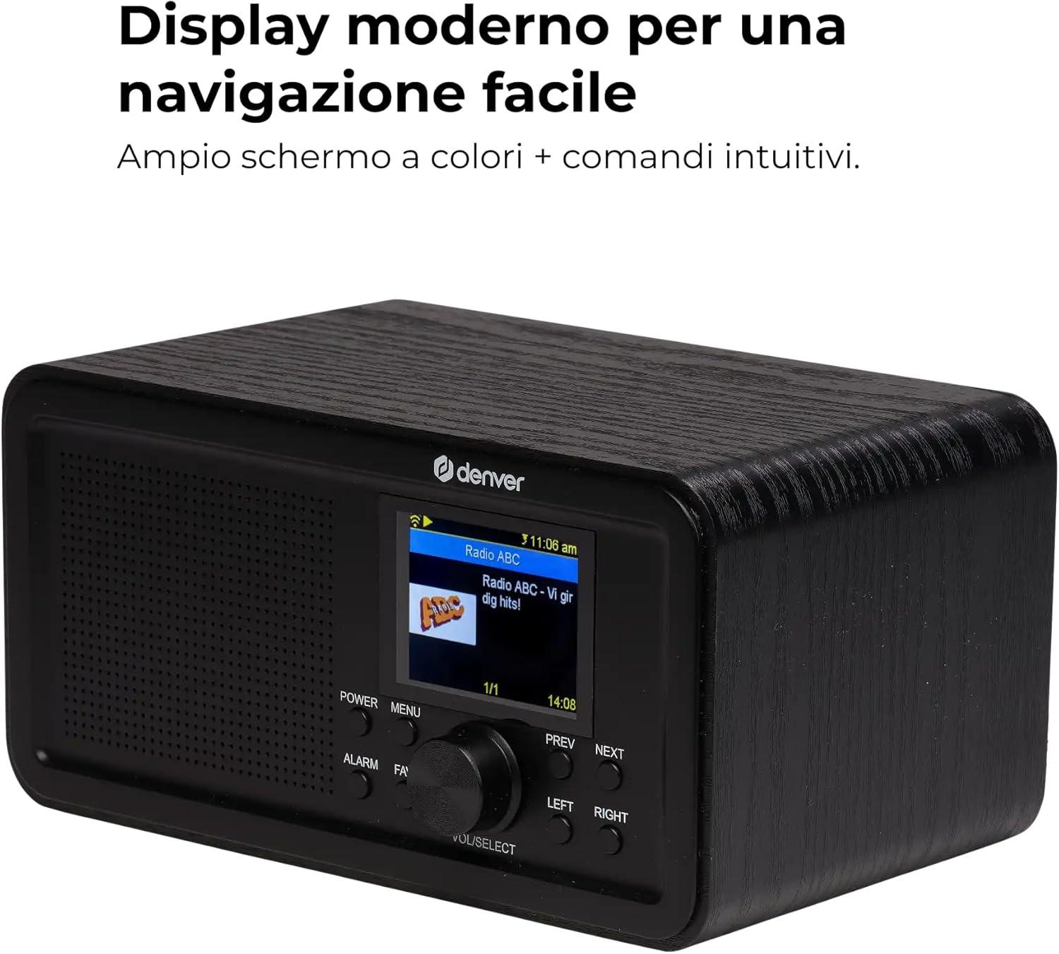 Radio Digitale Smart Denver DIR-200 Wi-Fi DAB+ con Bluetooth 5.0 - 3