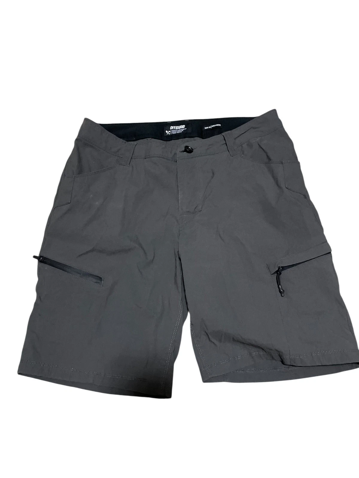 Off the Grid Stretch Cargo Field Short 2.0 Charcoal Nylon Spandex Men's Sz 33
