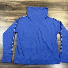 Under Armour Sweatshirt Womens Medium Blue Turtleneck Loose Long Sleeve Active