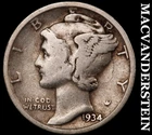 1934 Mercury Dime- Silver Better Date No Reserve #i2409