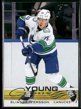 Elias Pettersson 2025-26 UD Young Guns Rookie Card YG RC #223 Vancouver Canucks. rookie card picture