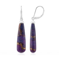 Ohrringe Aus Violettem Kupfer, TüRkis Und Silber