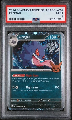 PSA 9 MINT Gengar 057/091 COSMOS HOLO Trick or Trade Pokemon Card