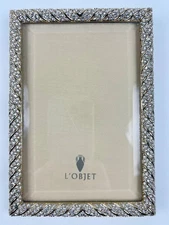 L'Objet pave Swarovski crystal 24k gold plated 4x6 picture photo frame ornate
