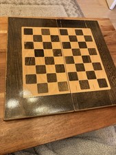 Schachbrett Backgammon 48x48cm Spielbrett Klappbar Vermutlich Antik