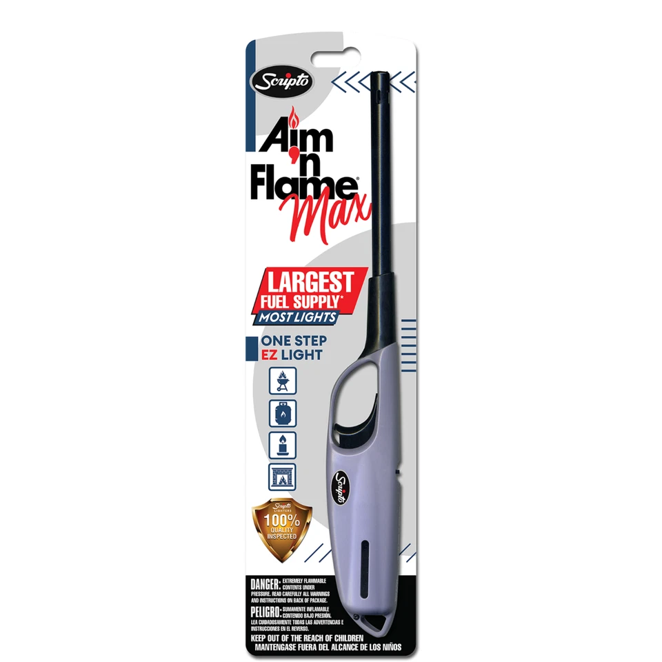 Encendedor utilitario multiusos Scripto AIM 'N Flame chimenea color aleatorio 4 quilates Foto 3 de 4