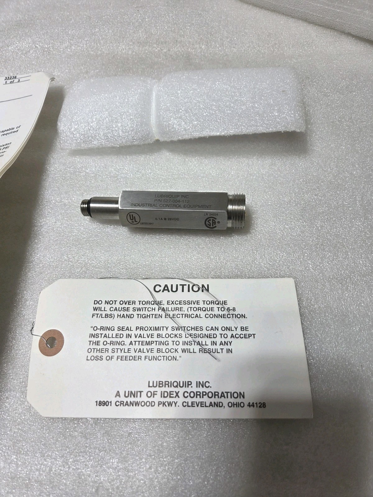 Trabon Graco LUBRIQUIP INC. 527-004-112 Proximity Switch 0.1 A @ 28VDC   N£W