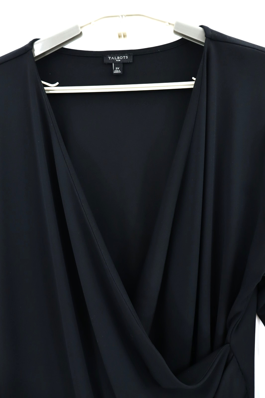 TALBOTS Women's Stretch Polyester Wrap Blouse Lon… - image 4