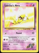 Sabrina's Abra (93) 093/132 Unlimited Common Gym Challenge LP Pokemon