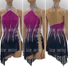 Ice Figure Skating Dress Rhythmic Gymnastics Twirling Competition black dyeing