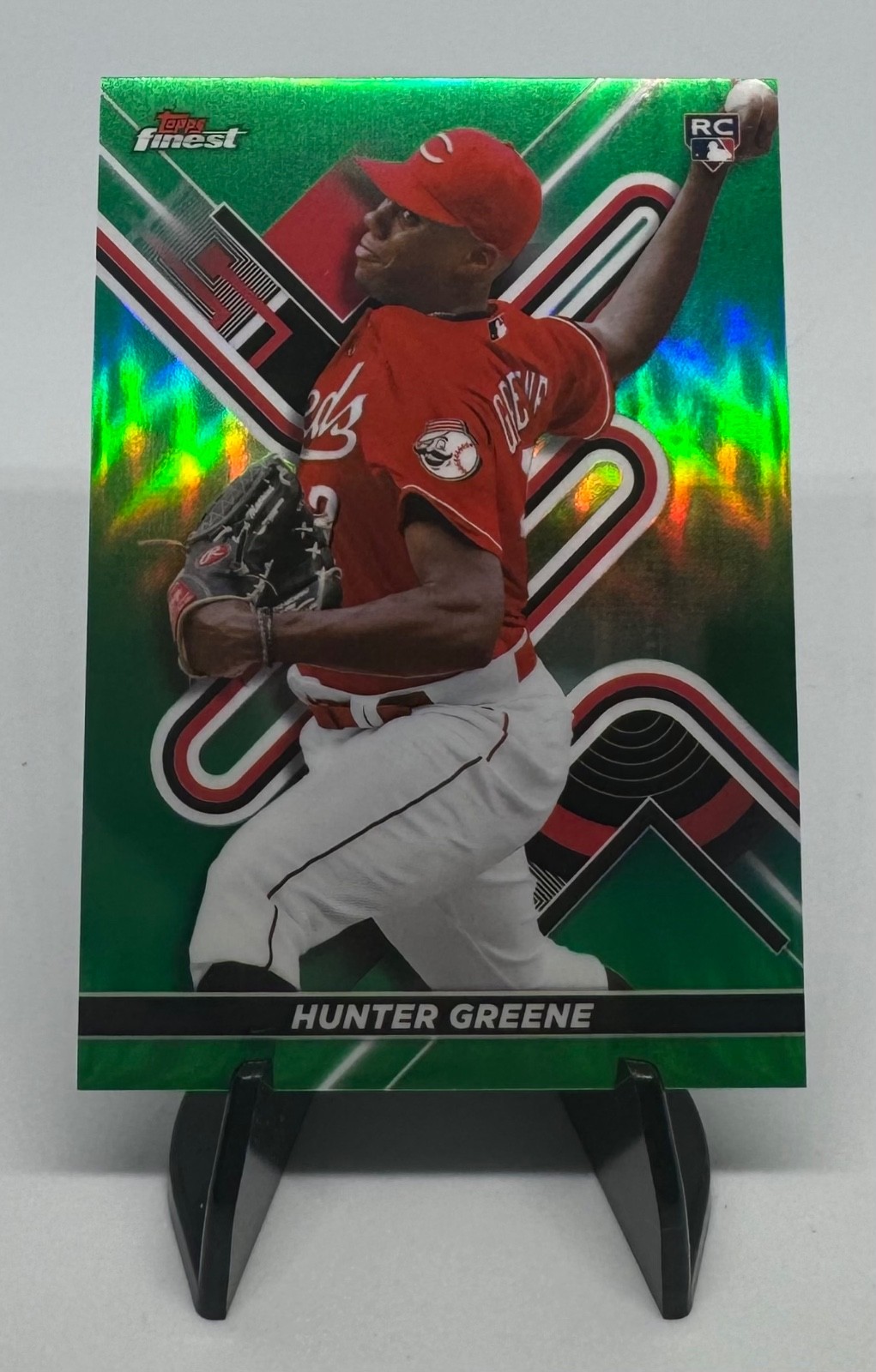 2022 Topps Finest Hunter Greene RC #69 Green Refractor /99 Cincinnati Reds